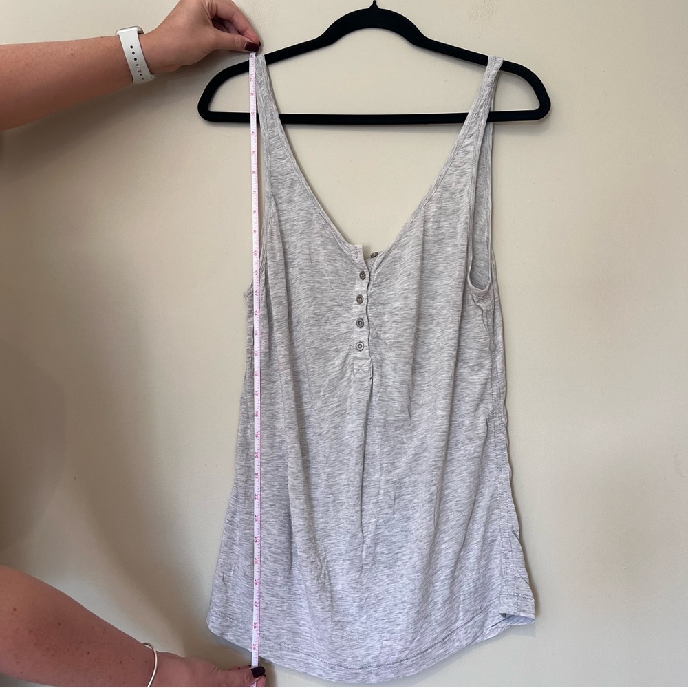 Lululemon Heather Light Gray Button Front Top - image 6